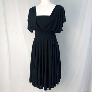 WHBM Genius Convertible Fit & Flare Black Dress Size Small